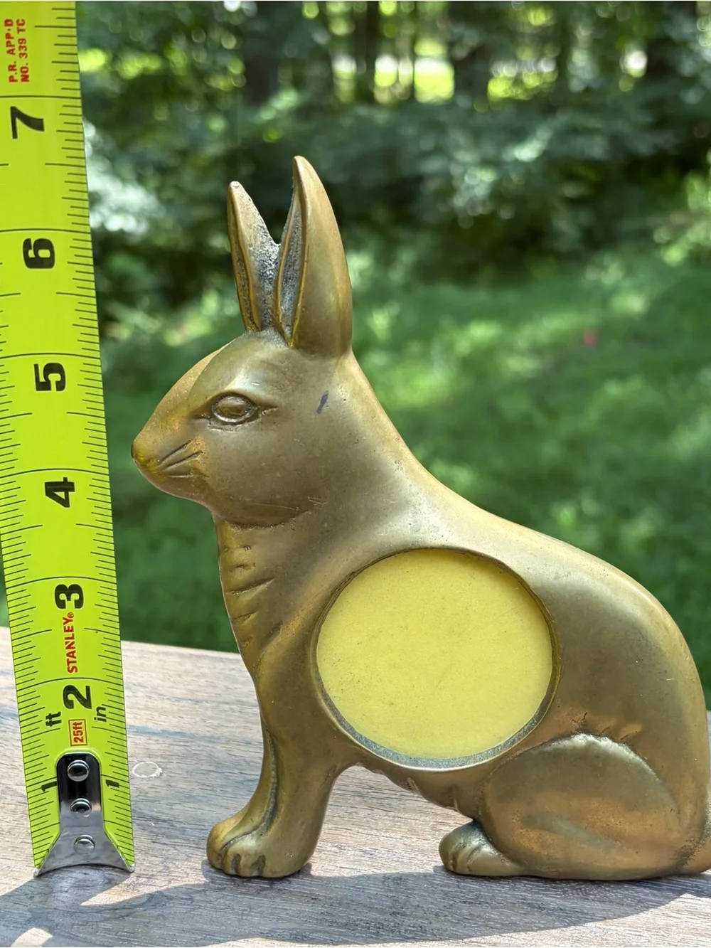 Vintage Solid Brass Bunny Rabbit Picture Frame Cottage Core French Country